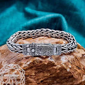 Mammen style viking arm ring. Sterling silver viking bracelet. Based on Cammin Casket design.