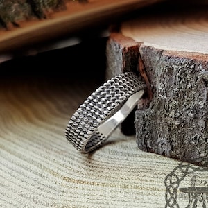 Sterling Silver Braided Ring. Authentic Viking Ring. Handmade Norse Jewelry.