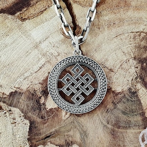 Colgante de nudo infinito de plata de ley: collar de eternidad hecho a mano