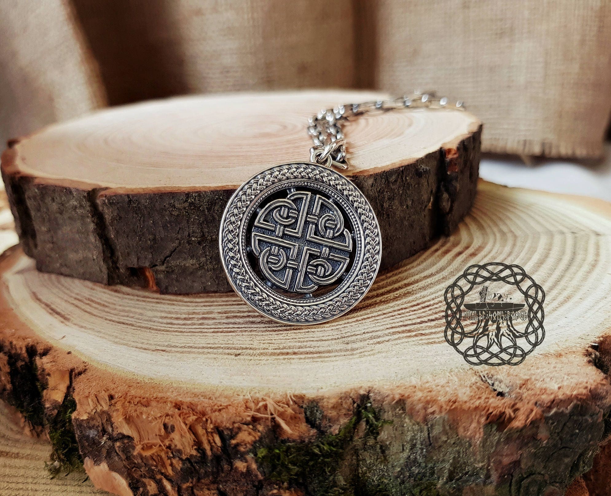 Celtic Shield Knot Pendant. Handmade Sterling Silver Celtic