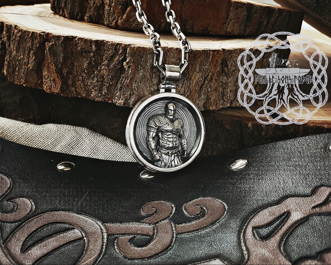 Kratos Pendant Kratos Necklace Sterling Silver Pendant God of Etsy