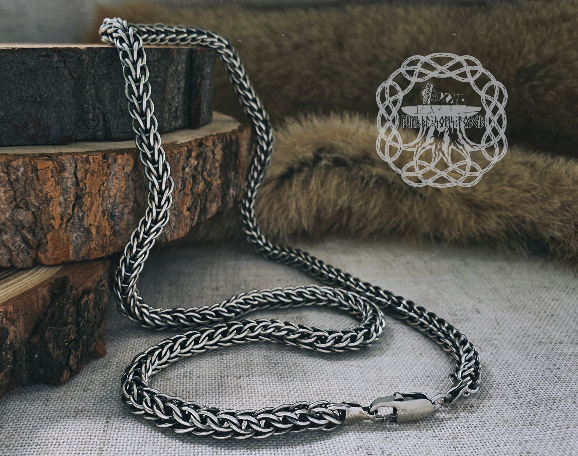 Viking Chain Sterling Silver Dragon Chain Men Chain Handmade Etsy