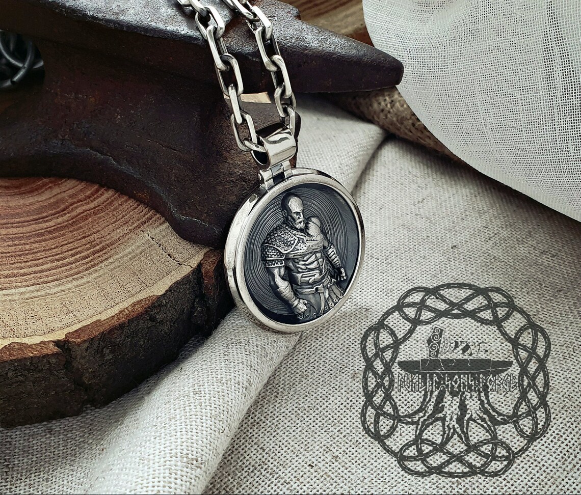 Kratos Pendant Kratos Necklace Sterling Silver Pendant God of Etsy