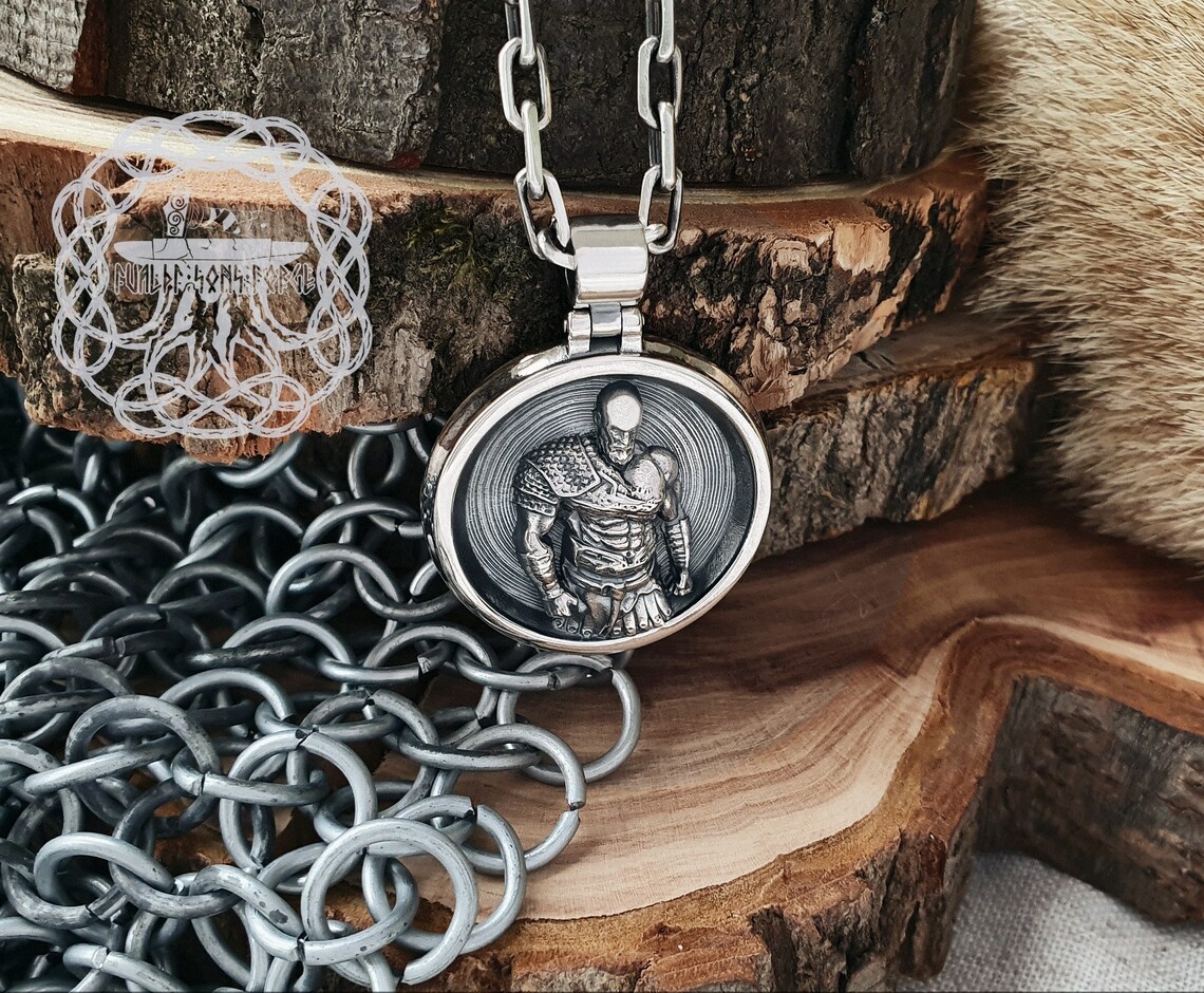 Kratos Pendant Kratos Necklace Sterling Silver Pendant God of Etsy