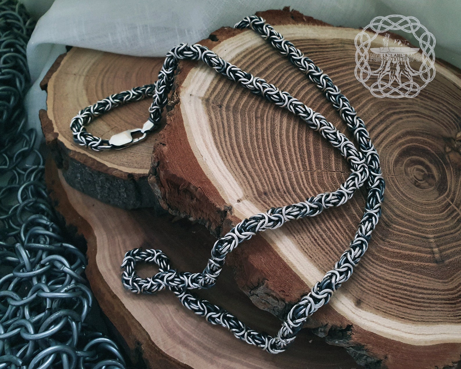 Viking Chain Sterling Silver Byzantine Chain Men Chain Etsy