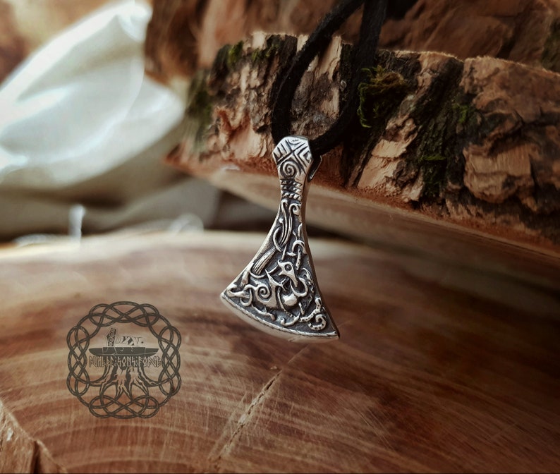 Small Viking Axe Pendant Sterling Silver Viking Necklace Norse Pendant Viking Jewelry Mammen Stylization
