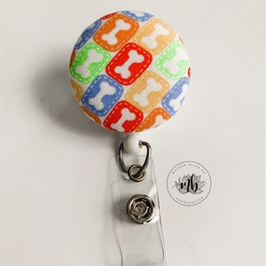 Interchangeable Badge Reel | Dog Lover  | Nurse Name Badge ID Holder, Alligator, Personalized Monogram Interchangeable Retractable