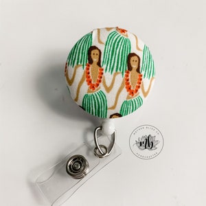 Interchangeable Badge Reel | Hula | Nurse Name Badge ID Holder, Alligator, Personalized Monogram Interchangeable Retractable