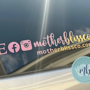Small Business Social Media Handle Marketing Decals | Holographic and Regular Vinyl Colors Available