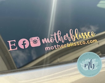 Small Business Social Media Handle Marketing Decals | Holographic and Regular Vinyl Colors Available
