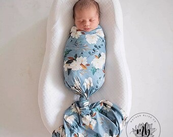 light blue swaddle