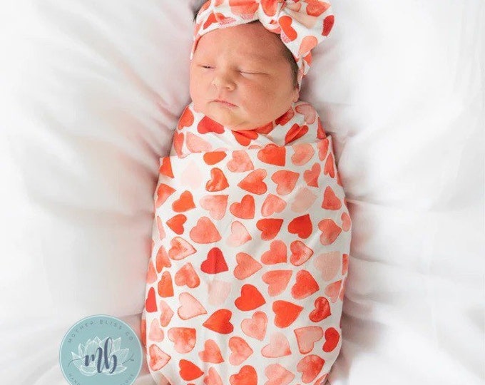 Gold Baby Blanket Heart Swaddle Baby Boy or Girl Organic Muslin Swaddle