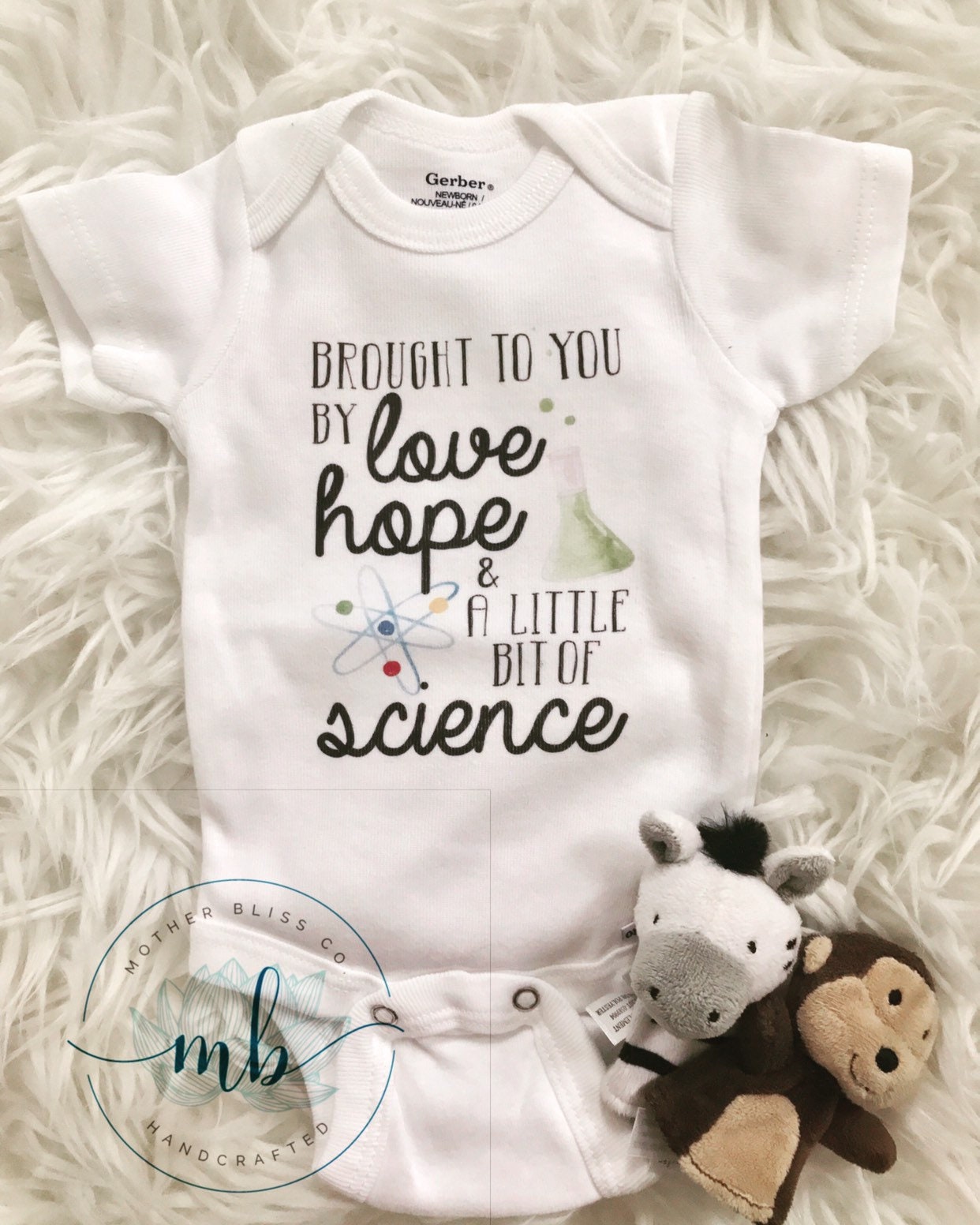 made with love and science onesie
