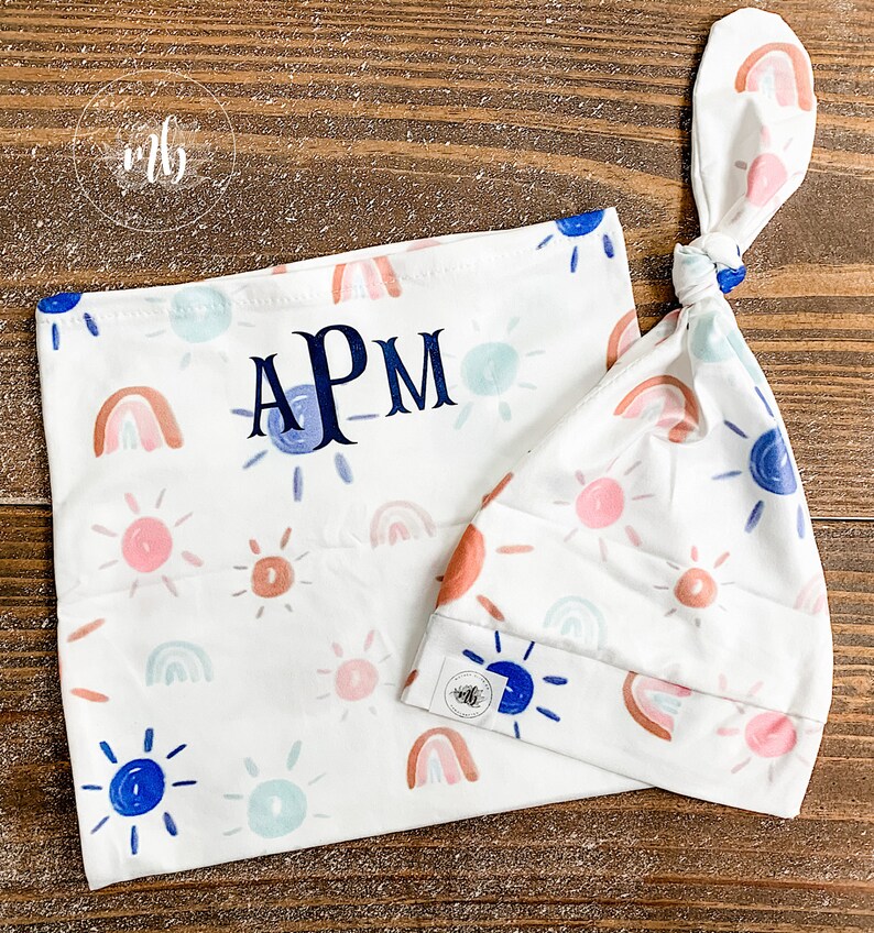 Gender Neutral Rainbow Sun Baby Swaddle Sack Set Newborn Etsy