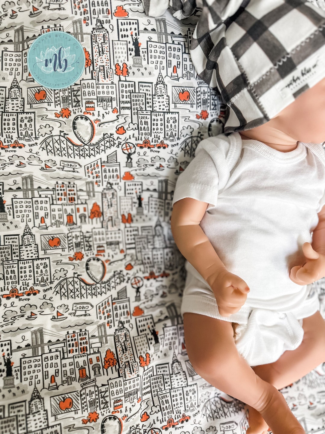 States Places Collection NEW YORK CITY Swaddle Blanket With