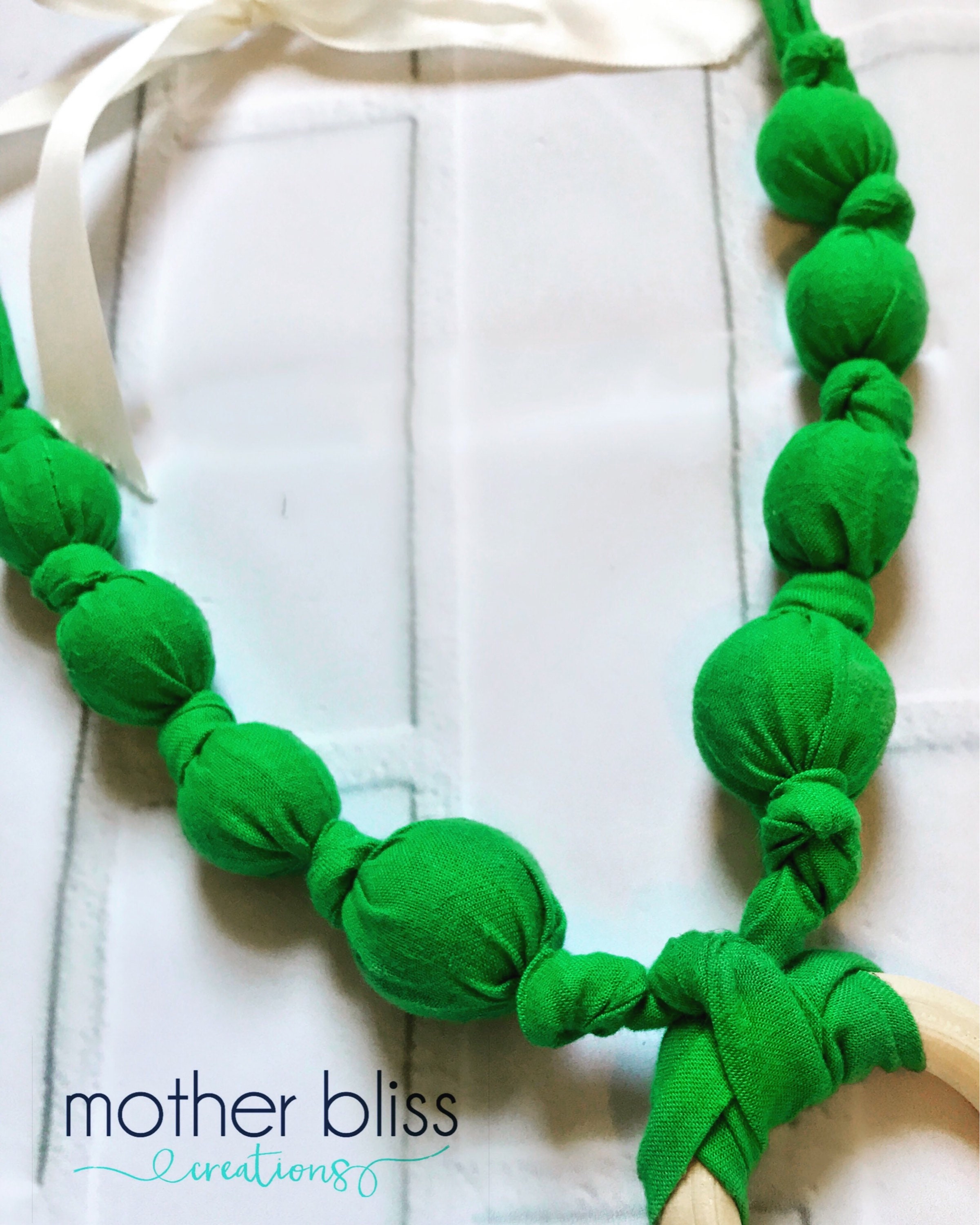 organic wooden teething necklace