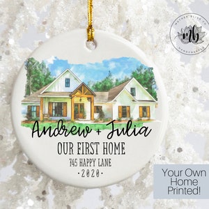 Black Door Personalized Christmas Ornament New Home Ornament Our First Home Real Estate Agent Realtor Gift New House