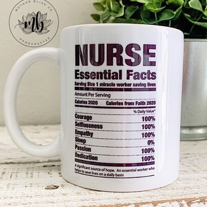 Nurse Mug | Essential Facts | Super Hero Nurse | RN Mug | Nurse Gift | Healthcare | Customizable