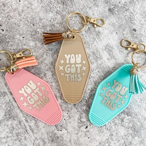 You Got This Retro Motel Keychain | Motel Keychain with Gold Letters | New Driver Gift | New Home Gift