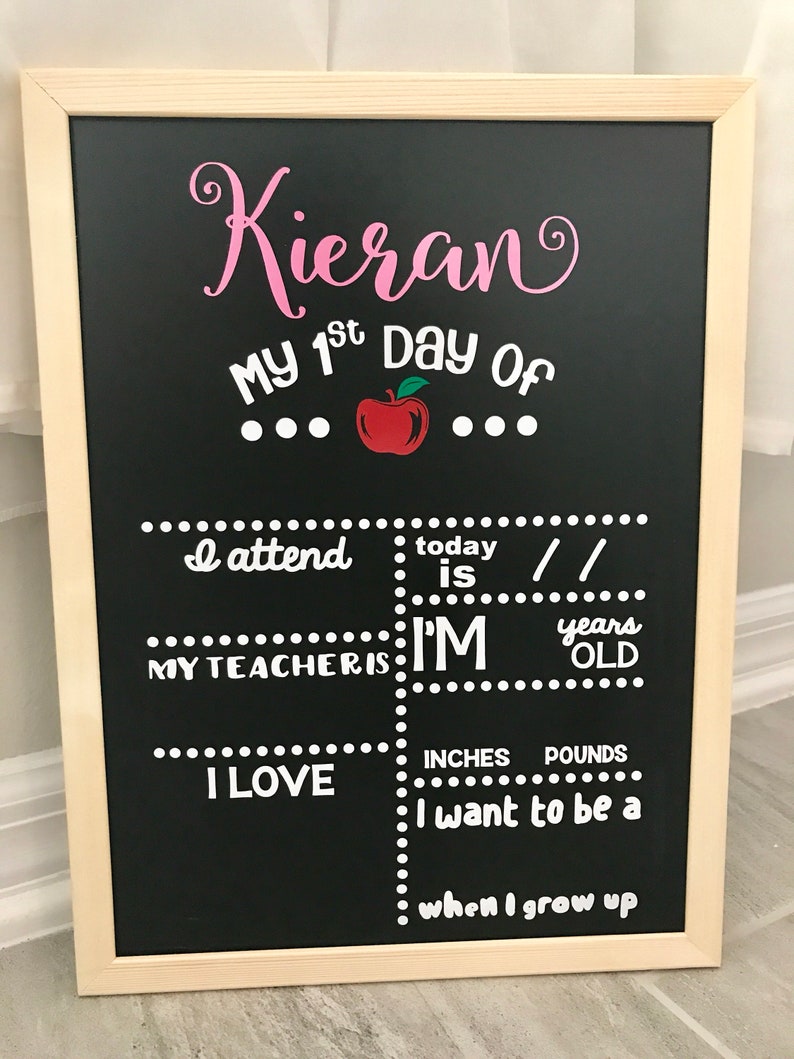 First Day of School Magnetic Chalkboard First Day of School Sign First Day of School First Day of School Chalkboard Back To School image 5