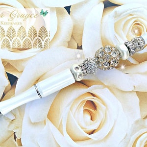 Wedding Guest Book Pen/Wedding Pen/Swarovski Crystal Pen/Beaded Pen/Rhinestone Pen/Brides Gift/ Bridal Shower Gift/Wedding Gift/Woman's Gift