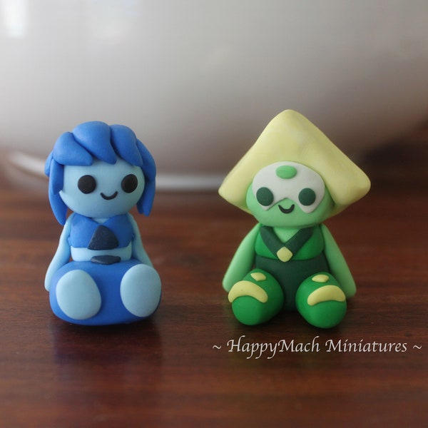 SU: Lapis and Peridot Figures - Polymer Clay