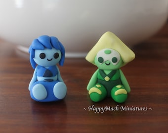 SU: Lapis and Peridot Figures - Polymer Clay