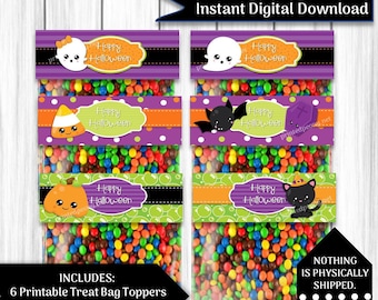 Halloween Treat Bag Toppers Halloween Party Favors Treat Bags Halloween Favors Party Favors Kids Halloween Party Candy Bag Toppers Printable