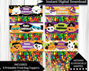 Halloween Festlichkeit Tasche Toppers Halloween Gastgeschenke Festlichkeit Taschen Halloween Gastgeschenke Gastgeschenke Kinder Halloween Party Candy Bag Toppers Printable