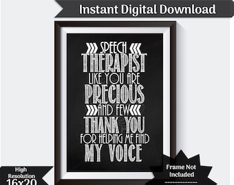 Speech Therapist Gift Gift For Speech Therapist Thank You Gift Pediatric Speech Therapist Gift Printable Instant Download