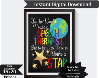 Speech Therapist Gift Gift For Speech Therapist Thank You Gift Pediatric Speech Therapist Gift Printable Instant Download