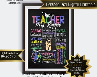 Printable Dance Teacher Gift Dance Recital Present Digital | Etsy