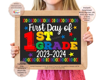 First Day of First Grade Printable Sign First Day of School Sign 1st Grade Photo Prop First Day Printable Instant Download