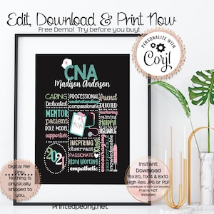 Personalized Printable Certified Nursing Assistant Gift For CNA Gift Nursing Assistant Thank You Gift CNA Appreciation Gift CNA Wall Art