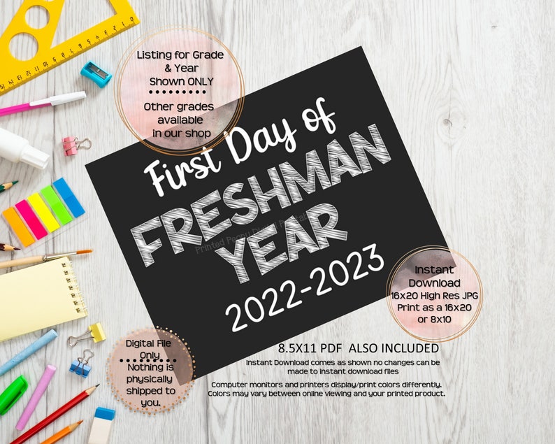First Day of Ninth Grade Printable Sign First Day of School - Etsy