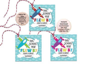 Flew By Last Day of School Gift Tag Teacher End of School Gift Tag from Teacher Last Day of School Gift Bag Label Printable Instant Download