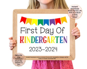 First Day of Kindergarten Printable Sign First Day of School Sign Kindergarten Photo Prop First Day Printable Instant Download