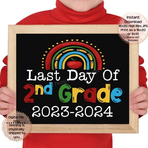 First Day of Second Grade Printable First Day Sign End of School Sign 2nd Grade Photo Prop End of Second Grade Printable Instant Download image 5