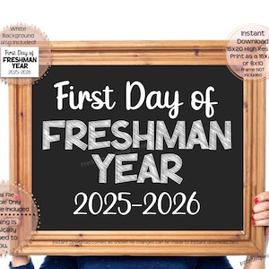 First Day of Ninth Grade Printable Sign First Day of School Sign 9th Grade Photo Prop 1st Day of Freshman Year Printable Instant Download
