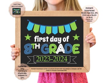 First Day of Eighth Grade Printable Sign First Day of School Sign 8th Grade Photo Prop 1st Day of Eighth Grade Printable Instant Download