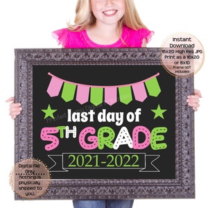 Last Day of Fifth Grade Printable Sign End of School Sign 5th Grade Photo Prop End of Fifth Grade Printable Instant Download image 7