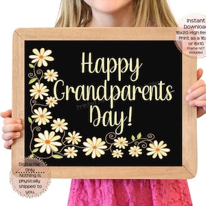 Happy Grandparents Day Photo Prop Happy Grandparents Day druckbare Tafel Zeichen Großeltern Tag druckbare Instant Download