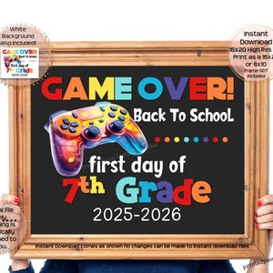 First Day of Seventh Grade Printable Sign First Day of School Sign 7th Grade Photo Prop 1st Day of Seventh Grade Printable Instant Download