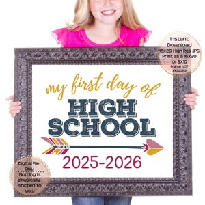 First Day of Ninth Grade Printable Sign First Day of High School Sign 9th Grade Photo Prop 1st Day Freshman Year Printable Instant Download