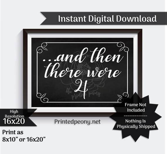 And Then There Were 4 - Pregnancy Announcement Sign - Printable - Pregnancy  Photo Prop - Pregnancy Chalkboard SIgn - Instant Download