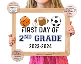 First Day of Second Grade Printable Sign First Day of School Sign 2nd Grade Photo Prop 1st Day of Second Grade Printable Instant Download