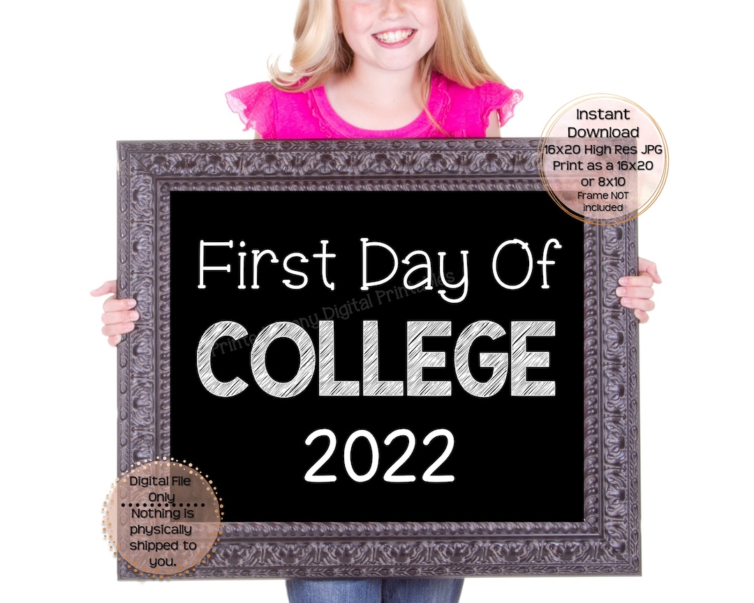First Day of College Printable Sign First Day of School Sign - Etsy