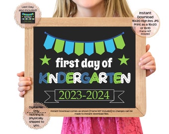 First Day of Kindergarten Printable Sign First Day of School Sign Kindergarten Photo Prop First Day Printable Instant Download