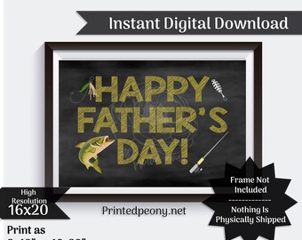 Happy Father's Day Photo Prop Happy Father's Day Fishing Gift For Dad Gift Father Gift Daddy Fathers Day Printable Instant Download JPG