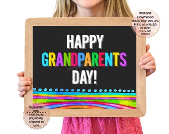 Happy Grandparents Day Photo Prop Happy Grandparents Day Printable Chalkboard Sign Grandparents Day Printable Instant Download